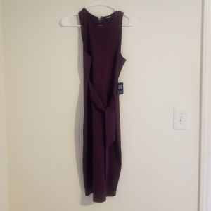 Express Tie Front Sleeveless Burgundy Midi Dress - Small - NWT